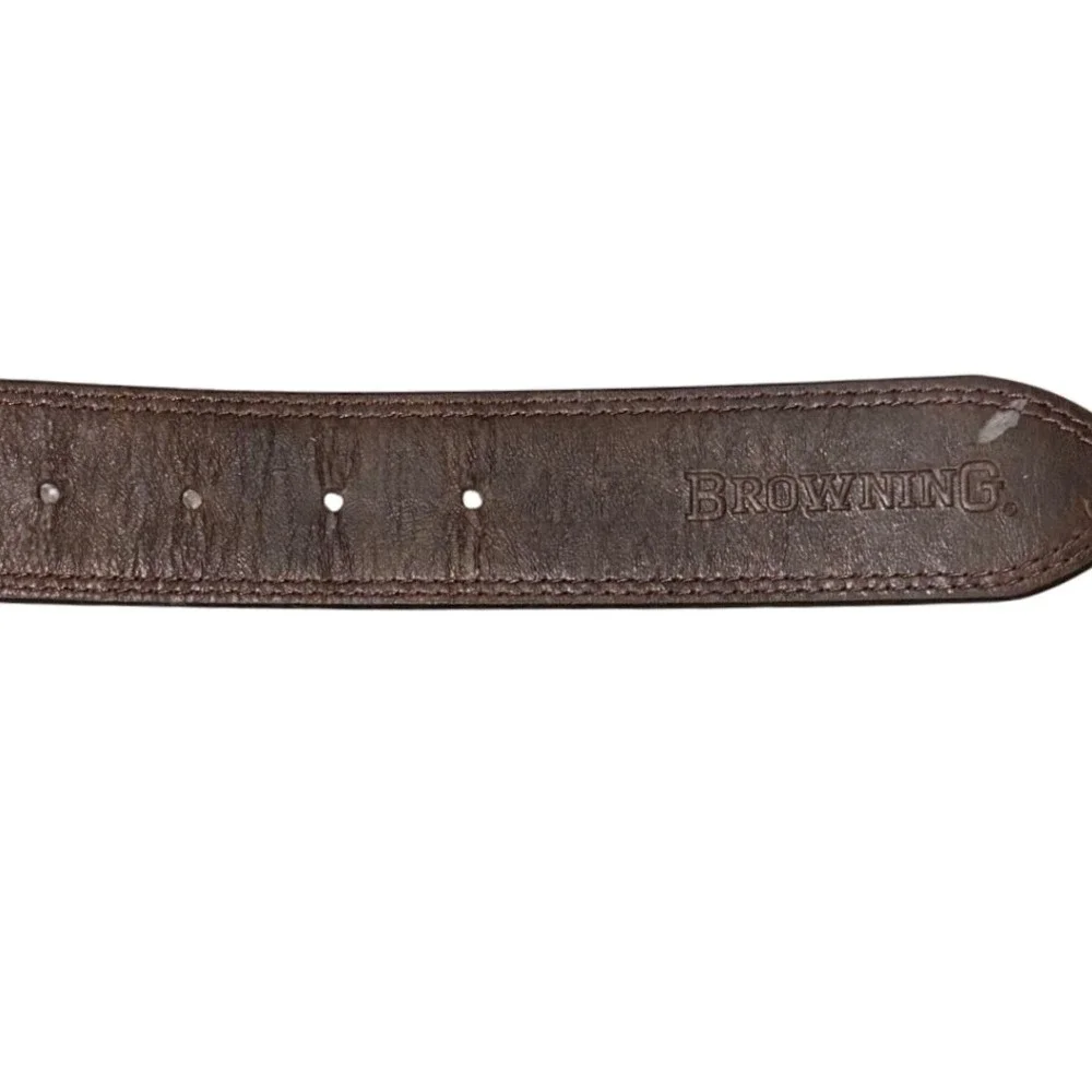 Browning Reversible Belt Mens Size 34 Camo Canvas Leather Outdoor Work Hunting